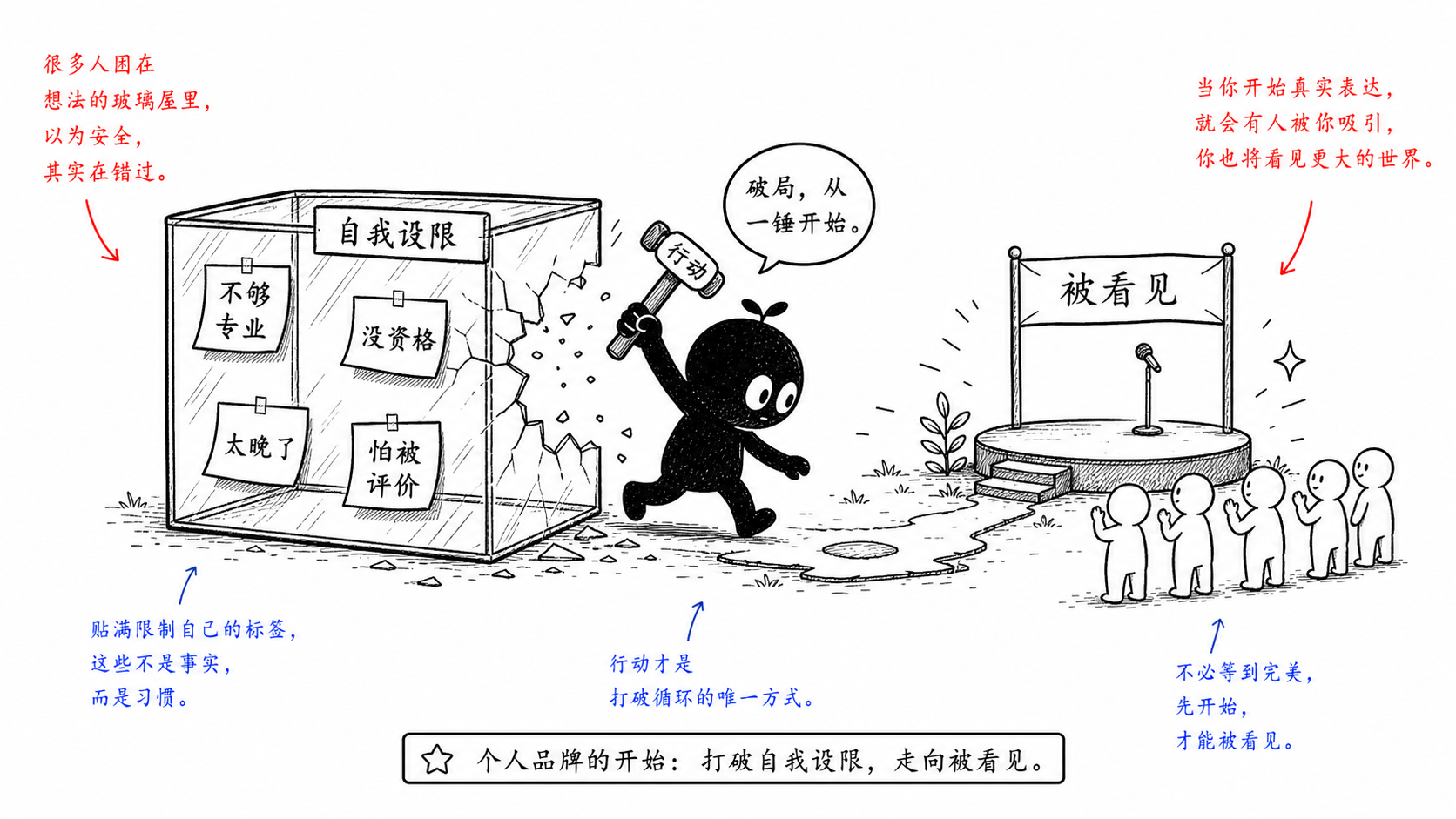 打破自我设限,不是想通,而是走出去。